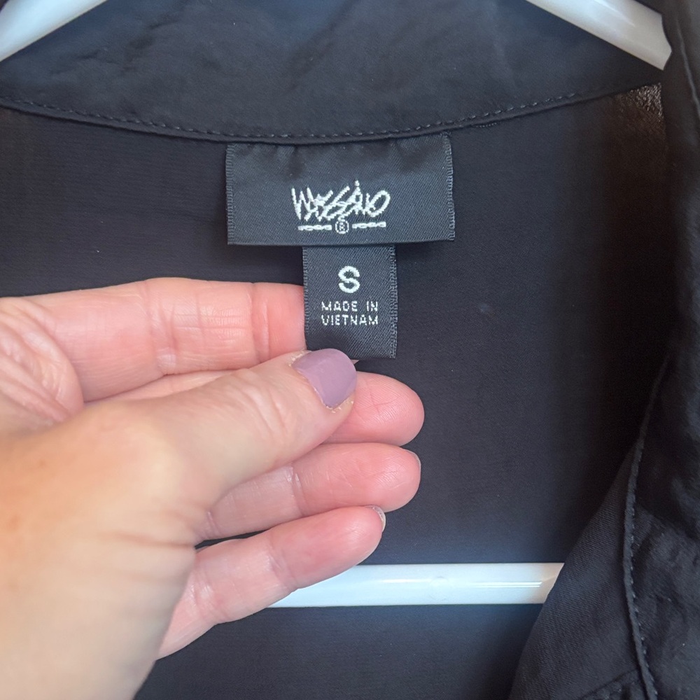 Soft Black Half Button Collared Shirt - image 2